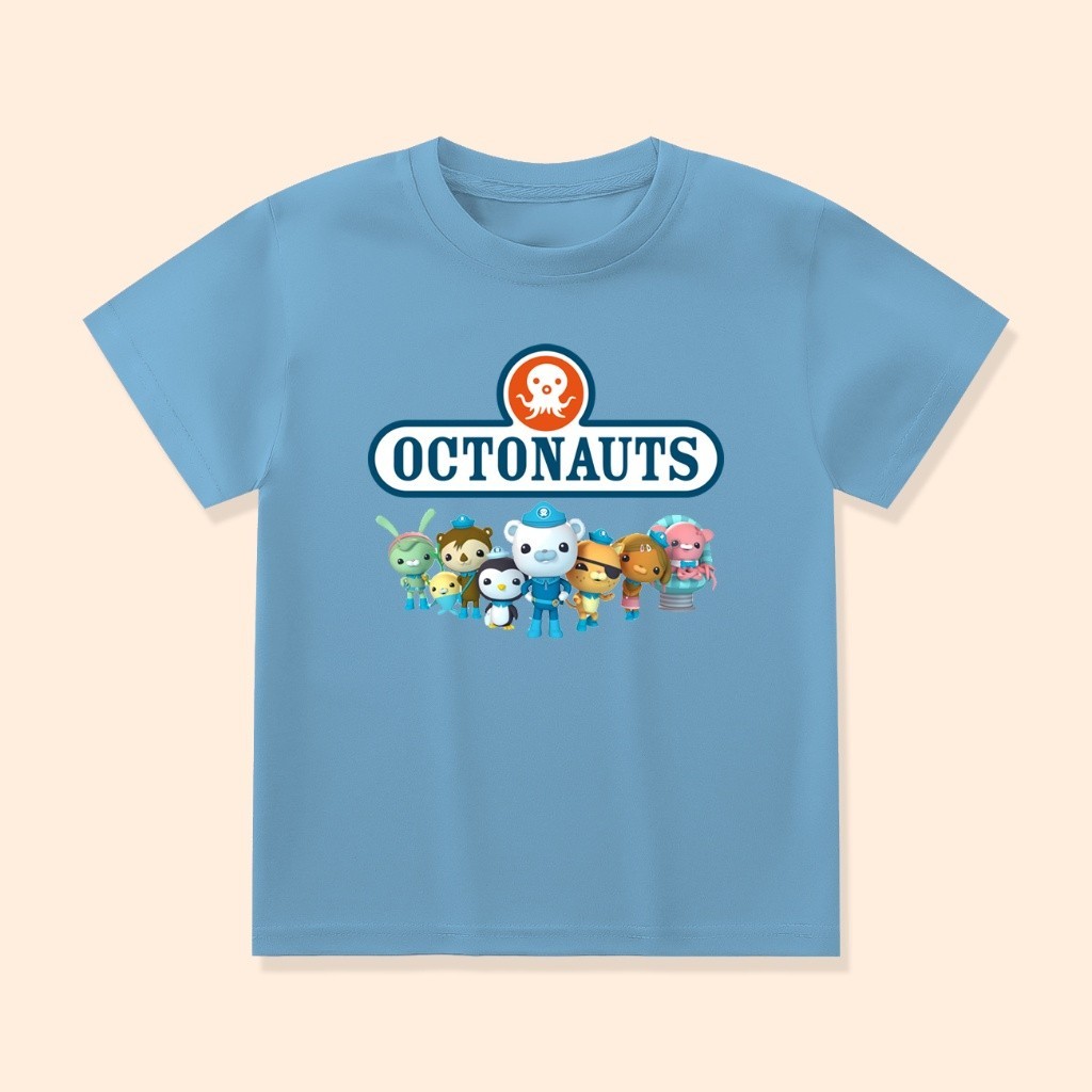 Octonauts การ์ตูนเสื้อยืดเด็กเสื้อสําหรับชายหญิง Unisex Custom ชื่อ OCT-01B