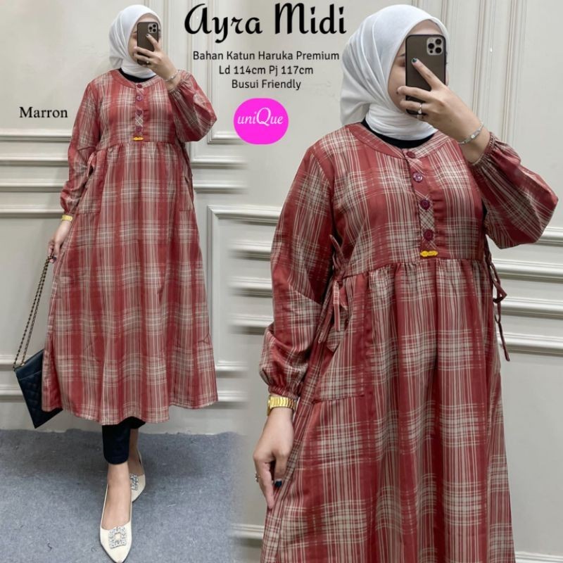 (ใหม่) AYRA MIDI DRESS ต้นฉบับ UNIQUE