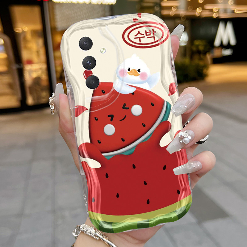 HP Samsung Galaxy A54 5G A34 5G A33 5G A53 5G A73 5G เคสน่ารักการ์ตูนรูปแบบแตงโมปลอกโทรศัพท์มือถือให