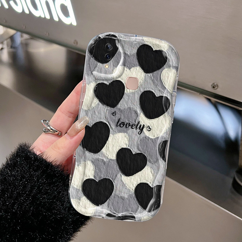 HP VIVO V9 V9 Pro V9 Youth Y85 Y85A Z1i Z3x กรณีรูปแบบรักใหม่ซิลิโคนเคสโทรศัพท์ Simple Cessing กรณีส