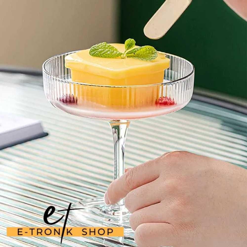 ETRONIK Dozzlor Ice Cream Pudding Glass Cake Tar Dessert Glass Stem Model - KT011