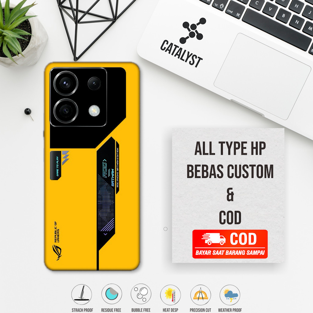 (ซื้อ 1 แถม 2) Garskin Skin Poco x6 5G Fullbody rogg V3 Motif H7O - สามารถปรับแต่งได้ - เคสสติ๊กเกอร