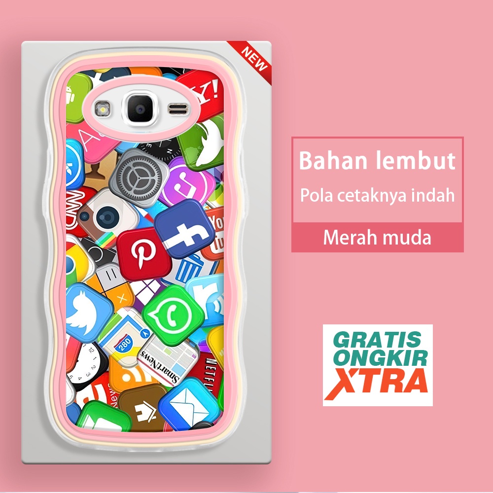 Samsung J7 J5Pro J3 J2 J7Pro J7Prime 2017 2016 2015 INS แฟชั่น Apple Icon Kesing hp Casing jelly อุป