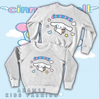 เสื้อกันหนาว คอกลม พิมพ์ลาย Cinnamoroll Sanrio น่ารัก สําหรับเด็กผู้ชาย และเด็กผู้หญิง