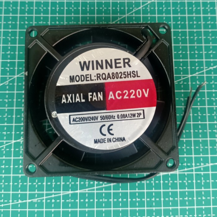 พัดลม 80X80X25Mm 220Vac Winner Fan 220Vac 0.8A 12W