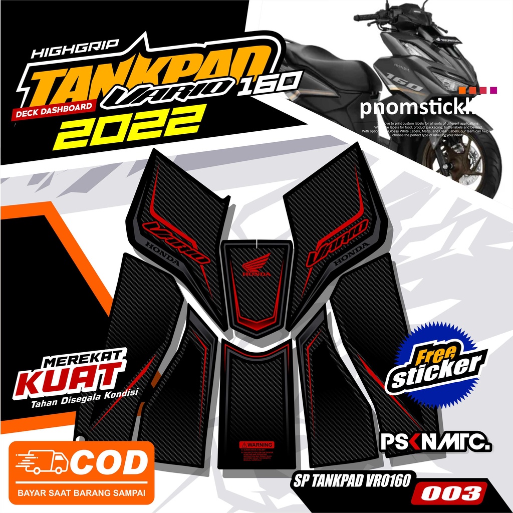 Tankpad Vario 160 หนา Striping Vario 160 Dashboard Protector Vario 160 Deckpad Vario 160 2022 (ตัวป้องกันตัวฝาครอบแผ่นดาดฟ้า) CODE P03