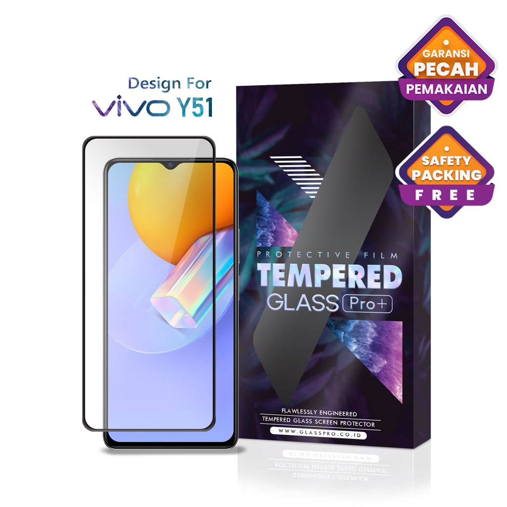 Glass Pro กระจกนิรภัย Vivo Y51 Full Cover - พรีเมี่ยม