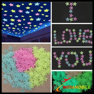 MM - Stiker Bintang Per Pack 100 PCS  Stiker Dinding Glow In The Dark Stiker Dekorasi 3D
