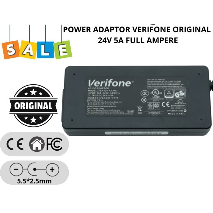MANTAP Original Verifone Power Adapter 24V 5V Full Ampere