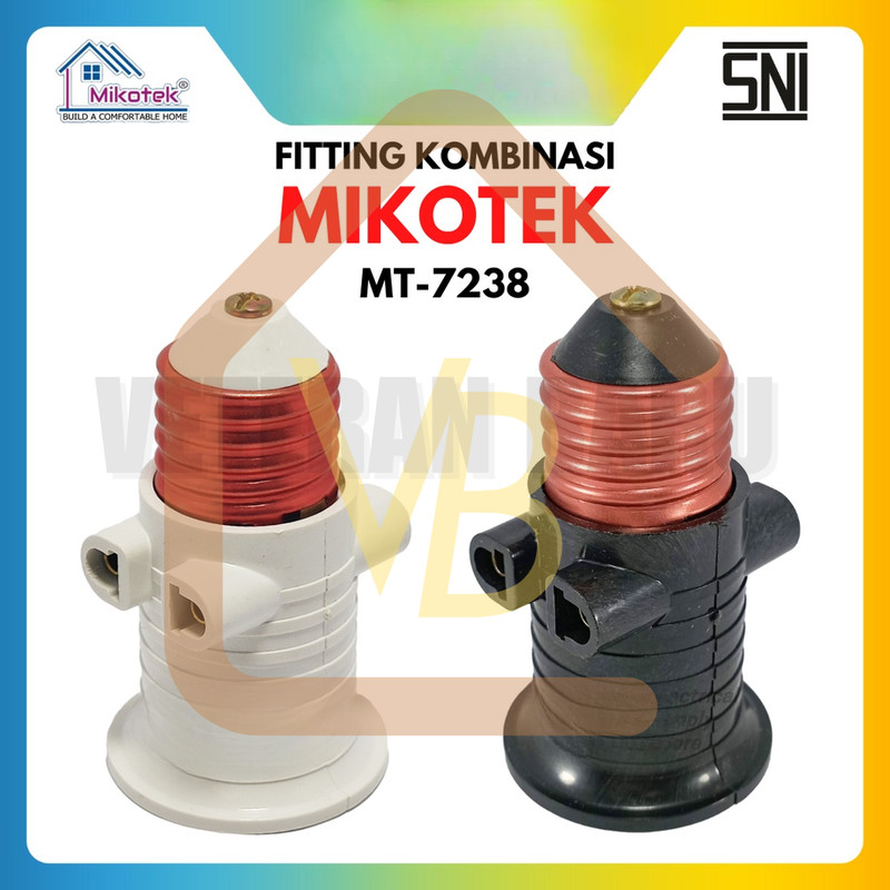 MIKOTEK MT-7238 ติดตั้งแบบรวม | SNI SNI SNI SNI | 6A 250V | ดําและขาว | ทนความร้อน