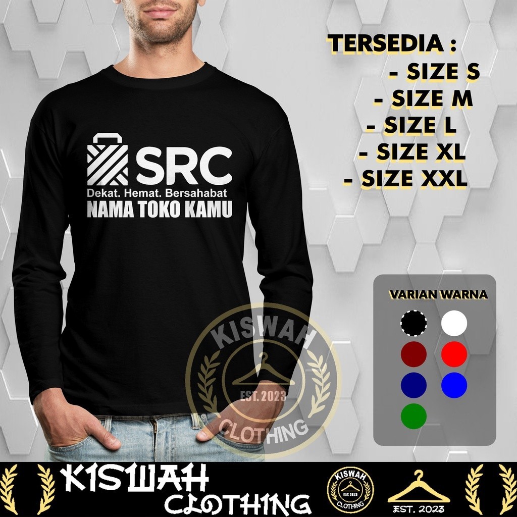 ฟรี SRC Sampoerna ขายปลีกเสื้อยืดชื่อร้านของคุณแขนยาวเสื้อ Distro