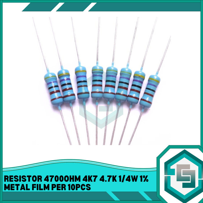 RESISTOR 4700OHM 4K7 4.7K 1/4W 1% ฟิล์มโลหะต่อ 10 ชิ้น
