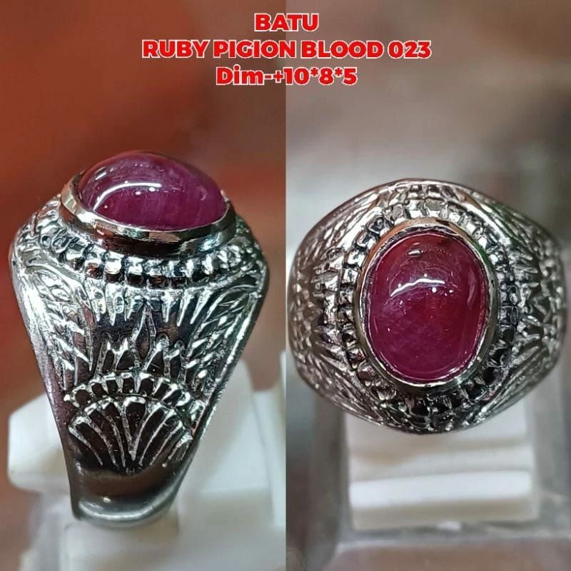 Merah ธรรมชาติ RUBY PIGION BLADE RED STONE RING