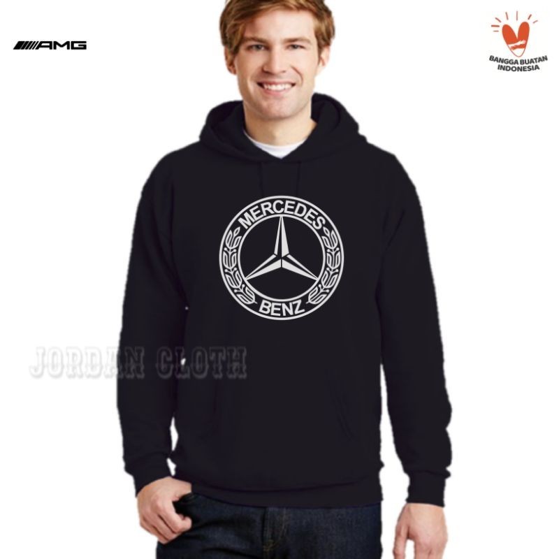 Amg Mercedes Benz Mercy Round Logo Sweater Jacket เสื้อฮู้ด