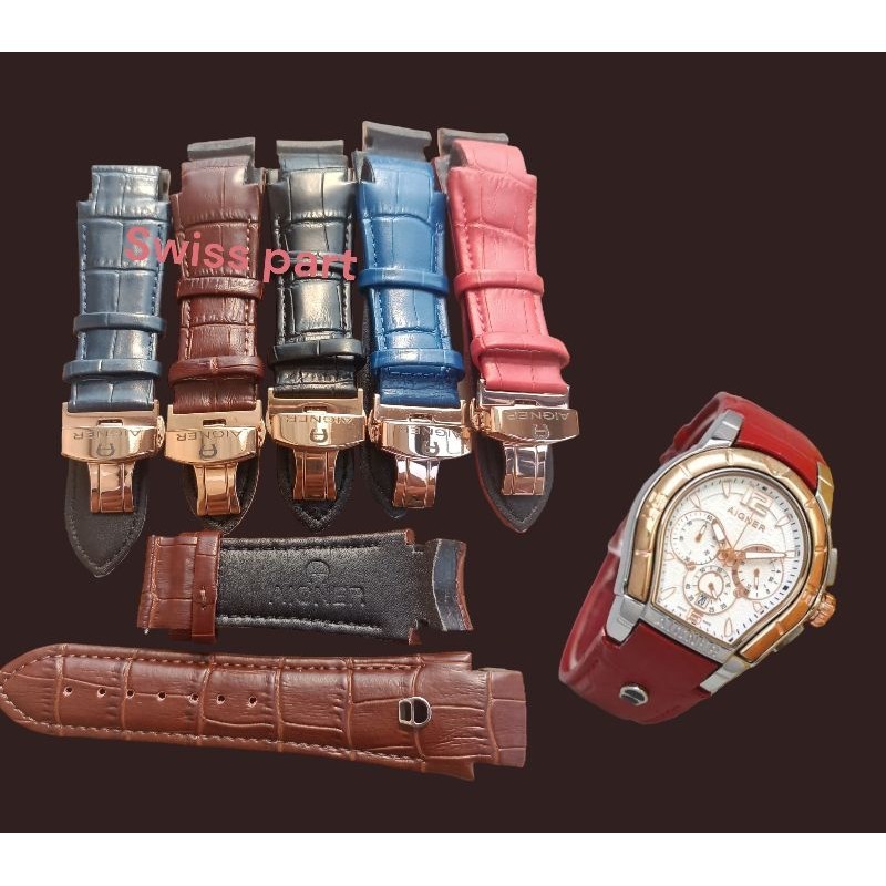AIGNER PALERMO สายนาฬิกาหนังแท้ Aigner Palermo สายนาฬิกาผู้ชาย 26mmx22mm