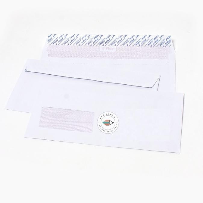 White Envelope Left & Right Window No.90 / 80g JPLUS Blue [1 PACK]