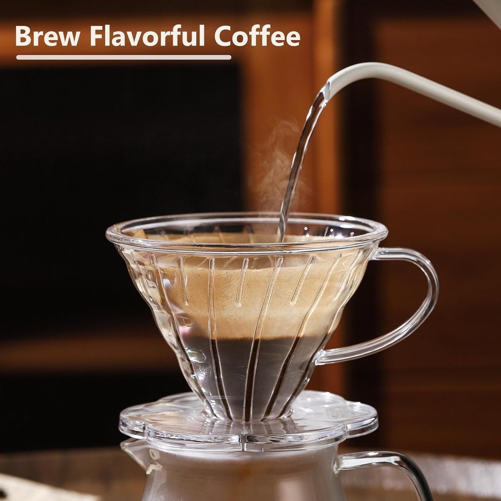 R3S Calmlife V60 Flower Cone Coffee Dripper กรองกาแฟพลาสติก - Bc105 - สีเทา R3WS