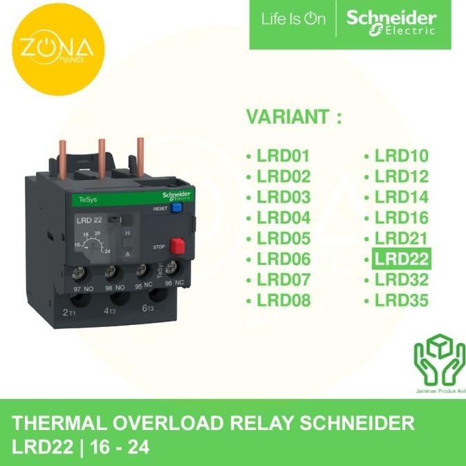 รีเลย์โอเวอร์โหลดความร้อน Schneider Lrd22 Lrd 22 16-24A ใหม่เดิม