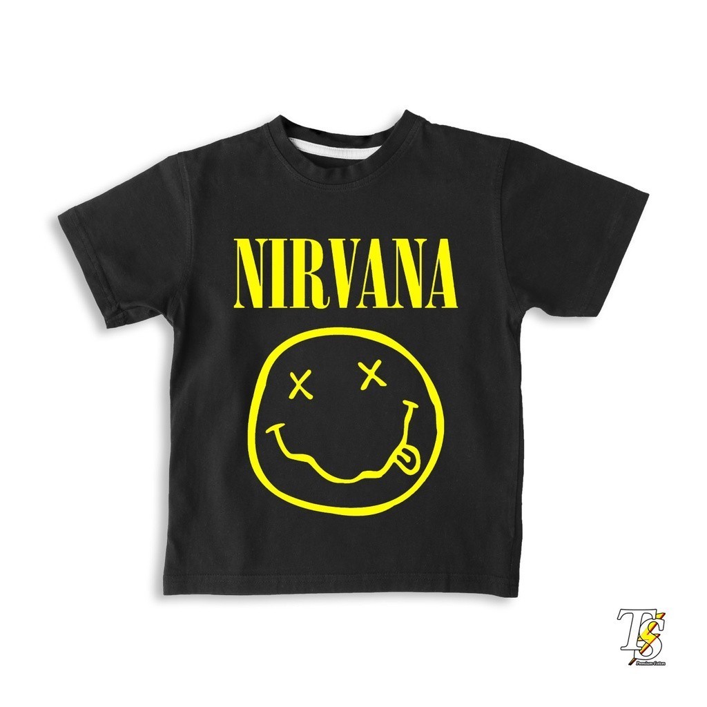 Nirvana Band Kids T-Shirt Yellow Smile Logo Kids Band Shirt