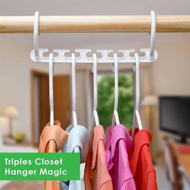 GANTUNGAN Wonder Hanger ไม้แขวนเสื้อ Magic White บรรจุ 8 ชิ้น