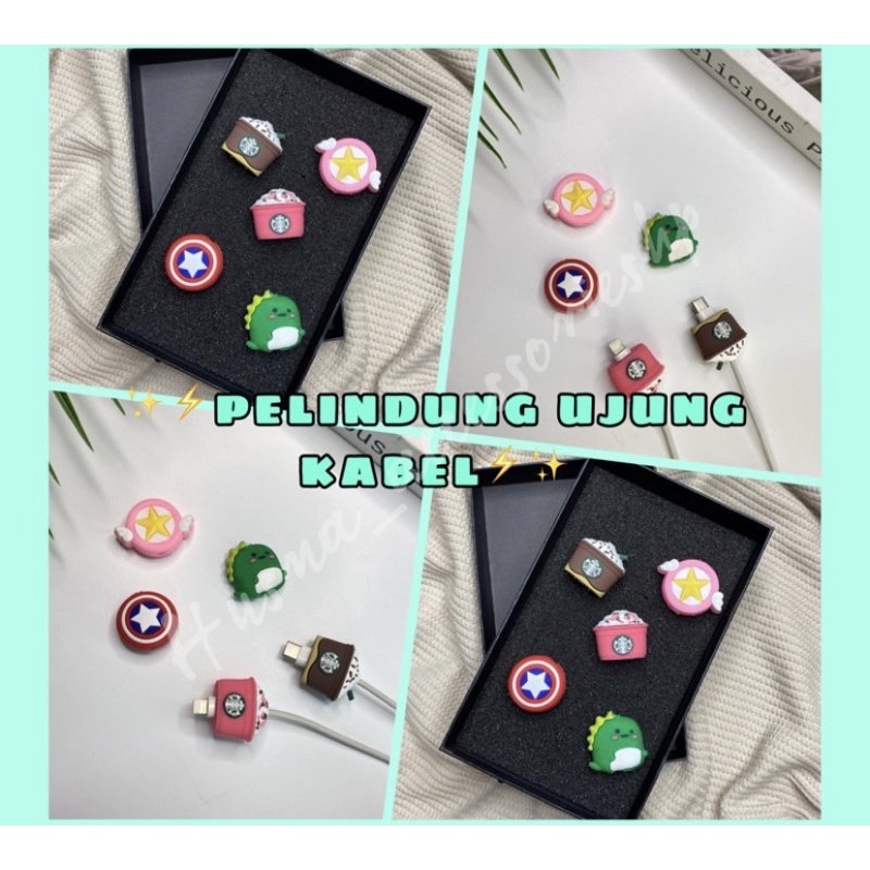 Cable Bite Character Cable End Protector Character Cable Saver Protector iPhone Android