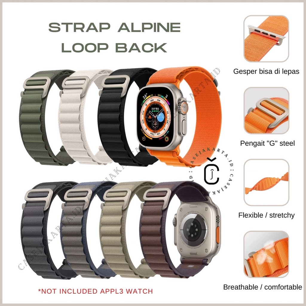 (WITHOUT WATCH) ALPINE LOOP BACK ADJUSTABLE WATCH STRAP - SERIES ULTRA 9 8 7 6 5 4 3 2 1 SE ULTRA | 
