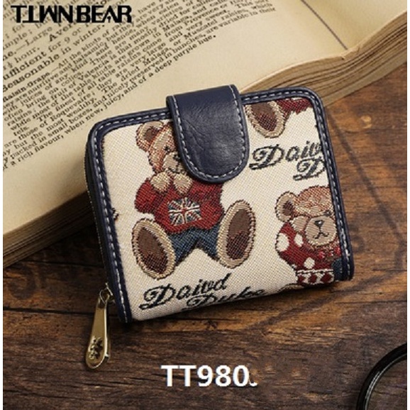 Ttwn Bear Original TT980-A กระเป๋าสตางค์ สีขาว สําหรับผู้หญิง TTWNBEAR