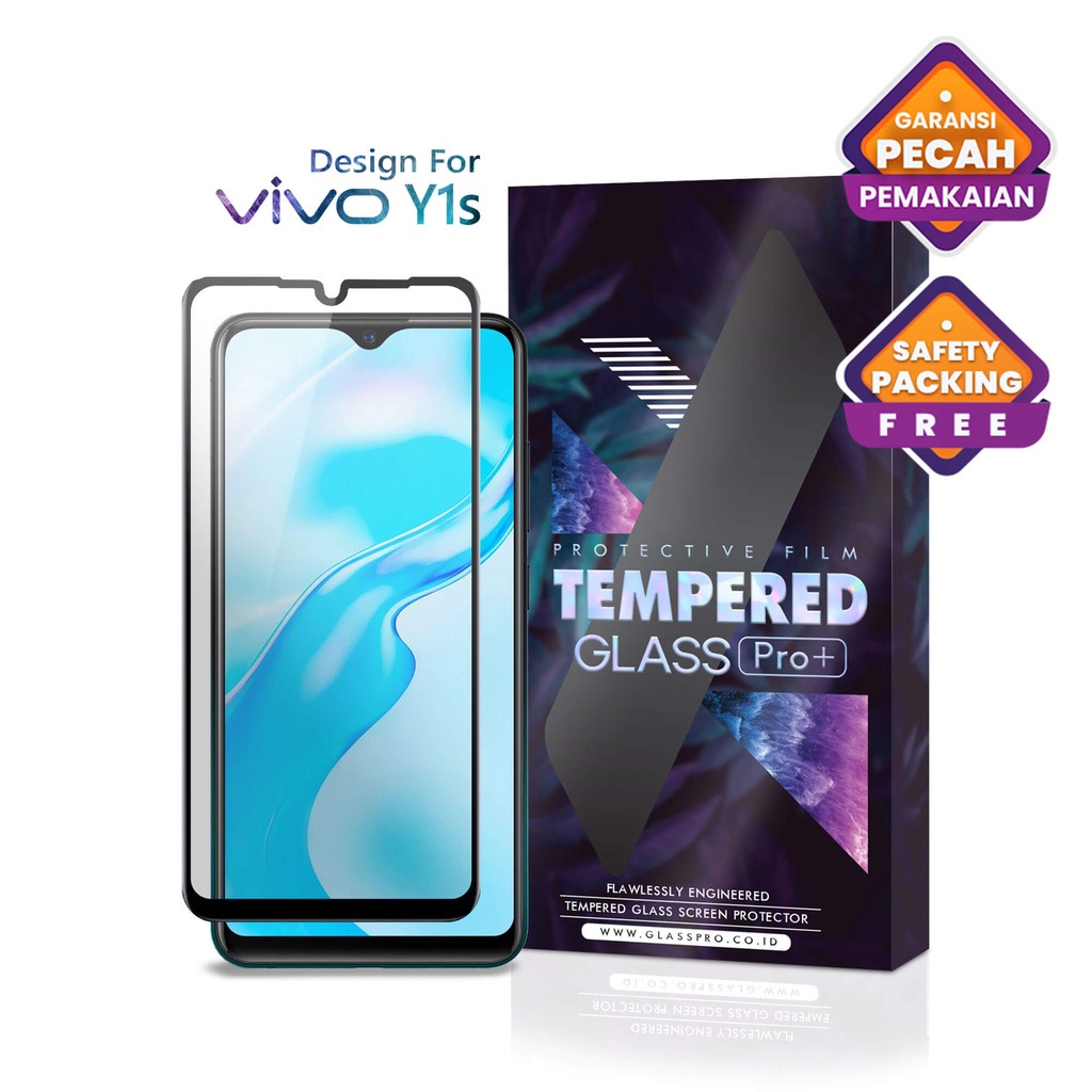 Glass Pro กระจกนิรภัย Vivo Y1s Full Cover - พรีเมี่ยม