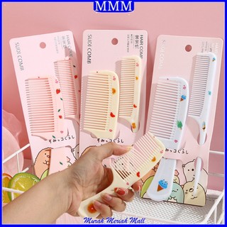 MMM Sisir Anak Set Isi 2pcs Karakter Kartun Lucu Sisir Runcing Sisir Gagang 2 Pcs Premium Warna Warni Sisir Rambut Premium Set Pria Dan Wanita