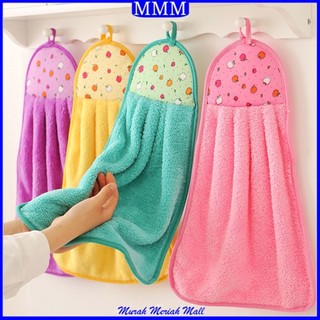 MMM Kain Lap Tangan Model Gantung Serbaguna Handuk Tangan Motif Buah Serbet Pemberisih Kotoran Dapur Serap Air