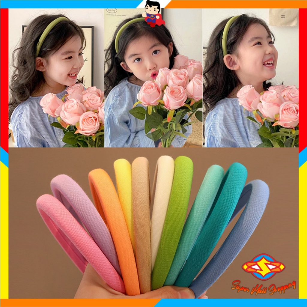 SMS ที่คาดผมโฟมผ้าผู้หญิงเกาหลีที่คาดผมเมฆธรรมดาสีพาสเทลนุ่มผ้าพันคอยางรัดผมเกาหลี