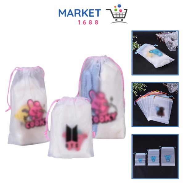 Market1688 Drawstring Bag Army Make Up กระเป๋าเดินทางอเนกประสงค์ Waterproff กระเป๋าผู้หญิงกระเป๋าเดิ