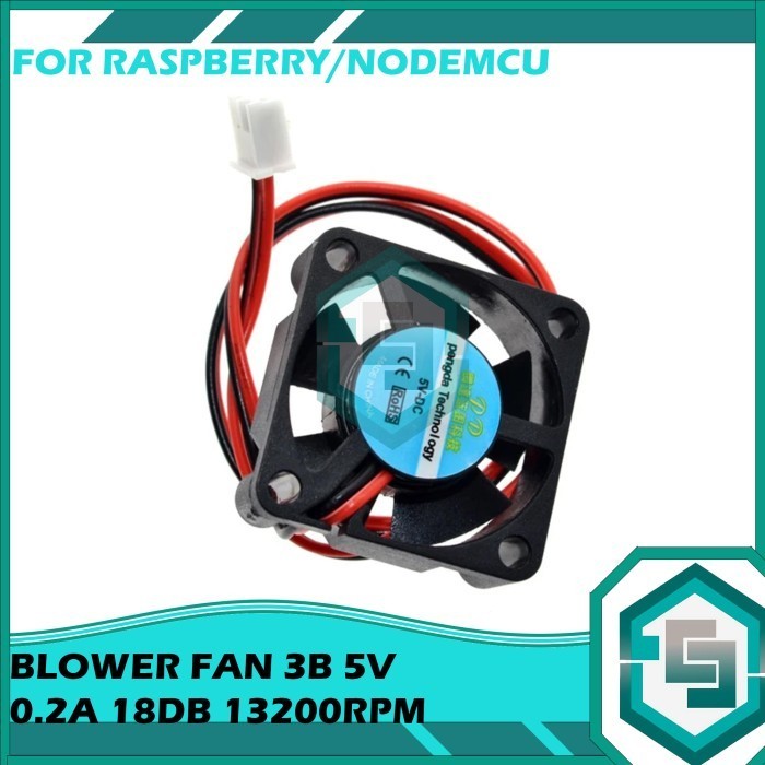 พัดลม 3B 5V 0.2A 18DB 13200RPM 5M3/H พร้อมสกรู RASPBERRY NODEMCU
