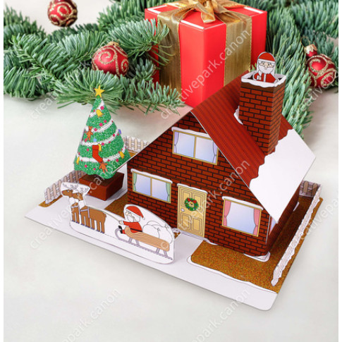 บ้านกระดาษ รูปบ้านคริสต์มาส ขนาดเล็ก พับได้ ของเล่นเสริมการเรียนรู้เด็ก และผู้ใหญ่