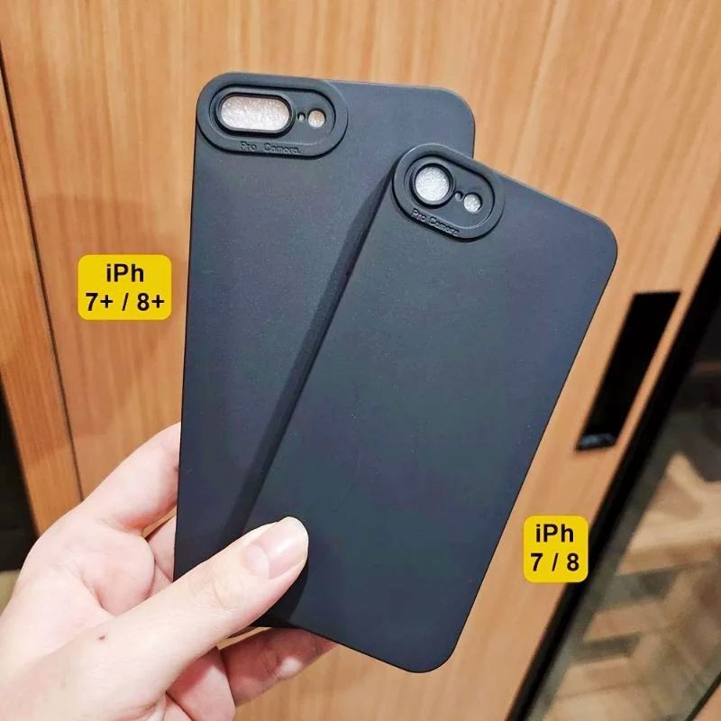 SOFT CASE PRO CAMERA SILICON IPHONE 7 / IPHONE 7 PLUS / IPHONE 8 / IPHONE 8 PLUS FULL BLACK