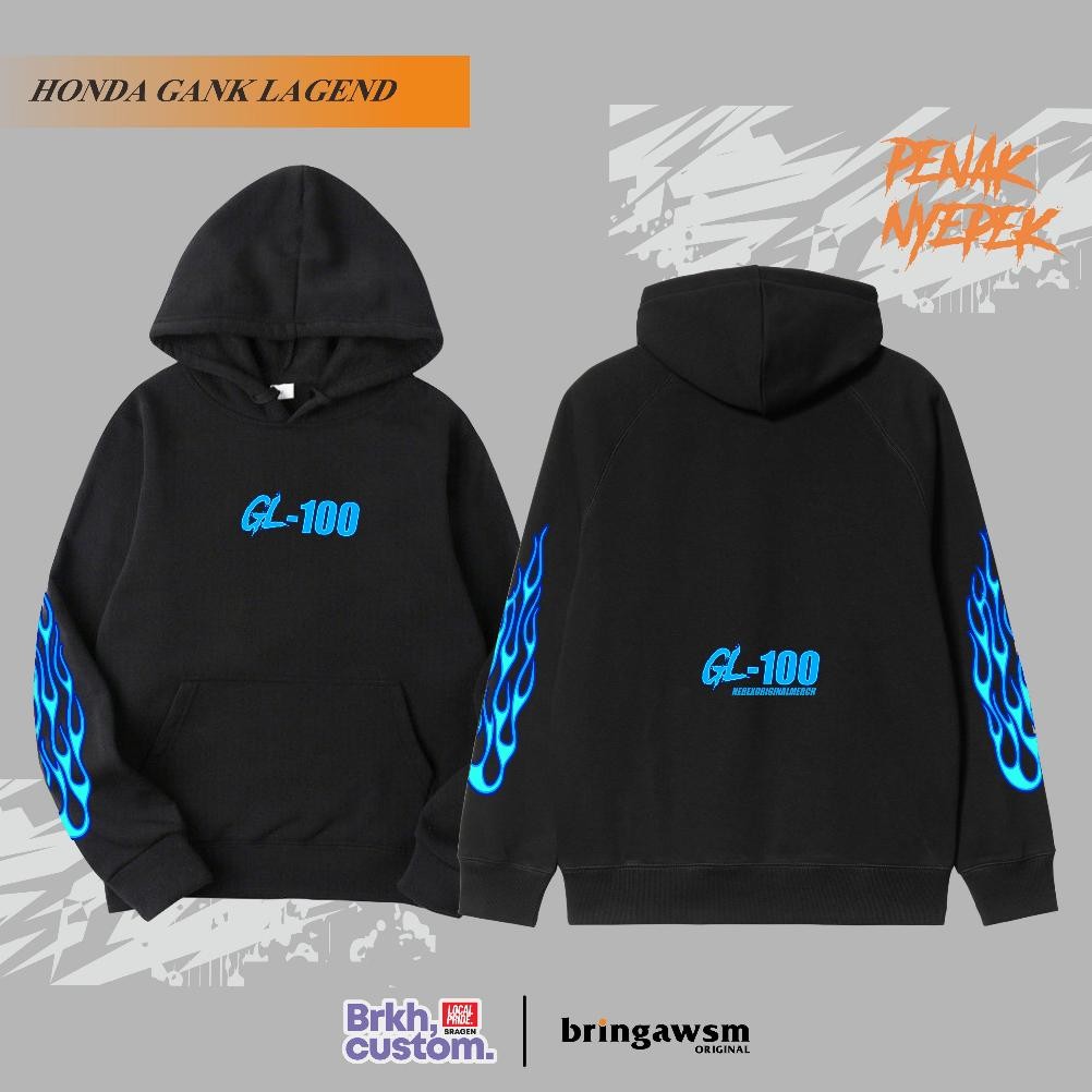 Hoodie Gl100 Fire Blue Edition 001 Hoodie Herex Hoodie Racing อินโดนีเซีย