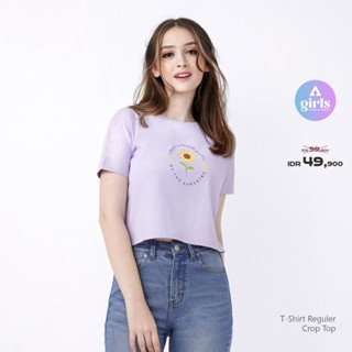  เสื้อยืดครอปท็อป ลาย Claire Lilac 1B000
