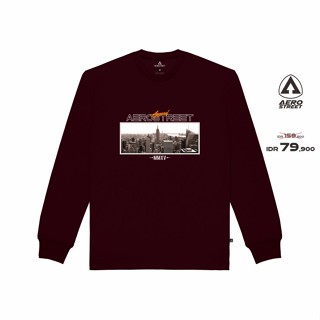 ใหม่!!! เสื้อยืด แขนยาว ลาย New York Maroon Kaos OBAAA