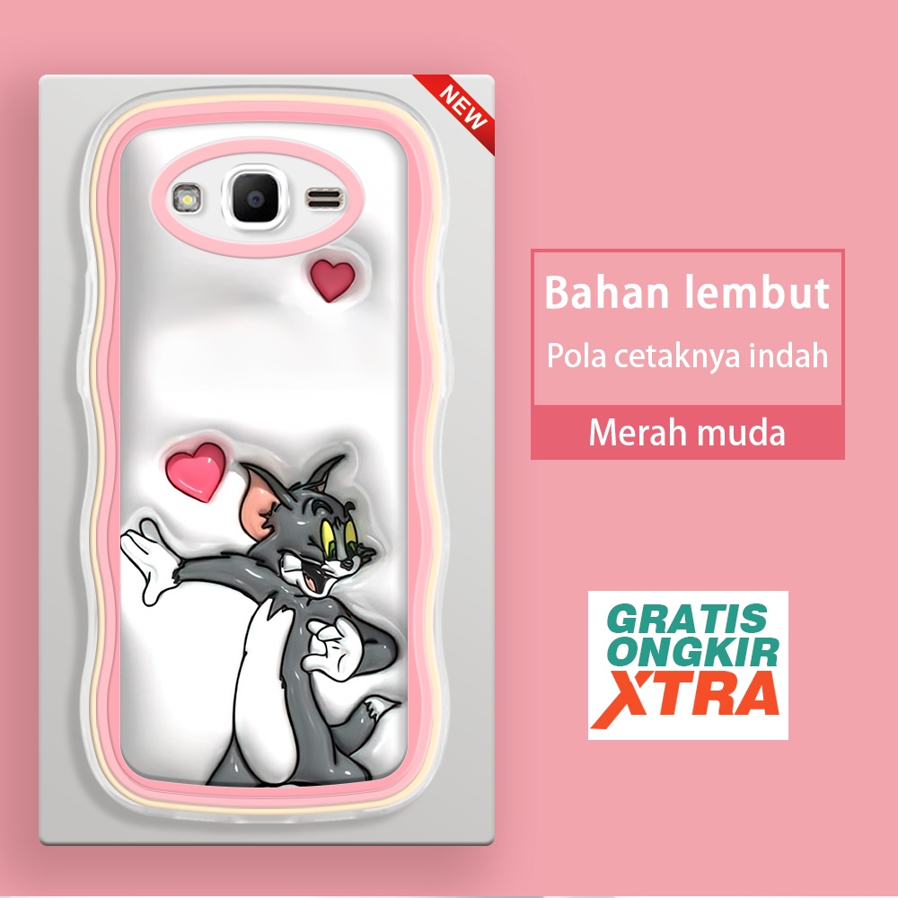 Samsung J7 J5Pro J3 J2 J7Pro J7Prime 2017 2016 2015 3D INS การ์ตูน Tom Cat Mouse Lover Disney Kesing