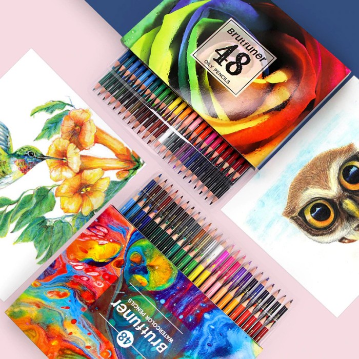 Brutfuner Painting Oil Pencil Artist Color Pencils Set 48