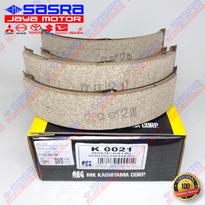 ผ้าเบรค RR Zebra S88/S89/S91/S92/Hijet S75 MK Kashiyama - ผ้าเบรคหลัง MKK.K0021