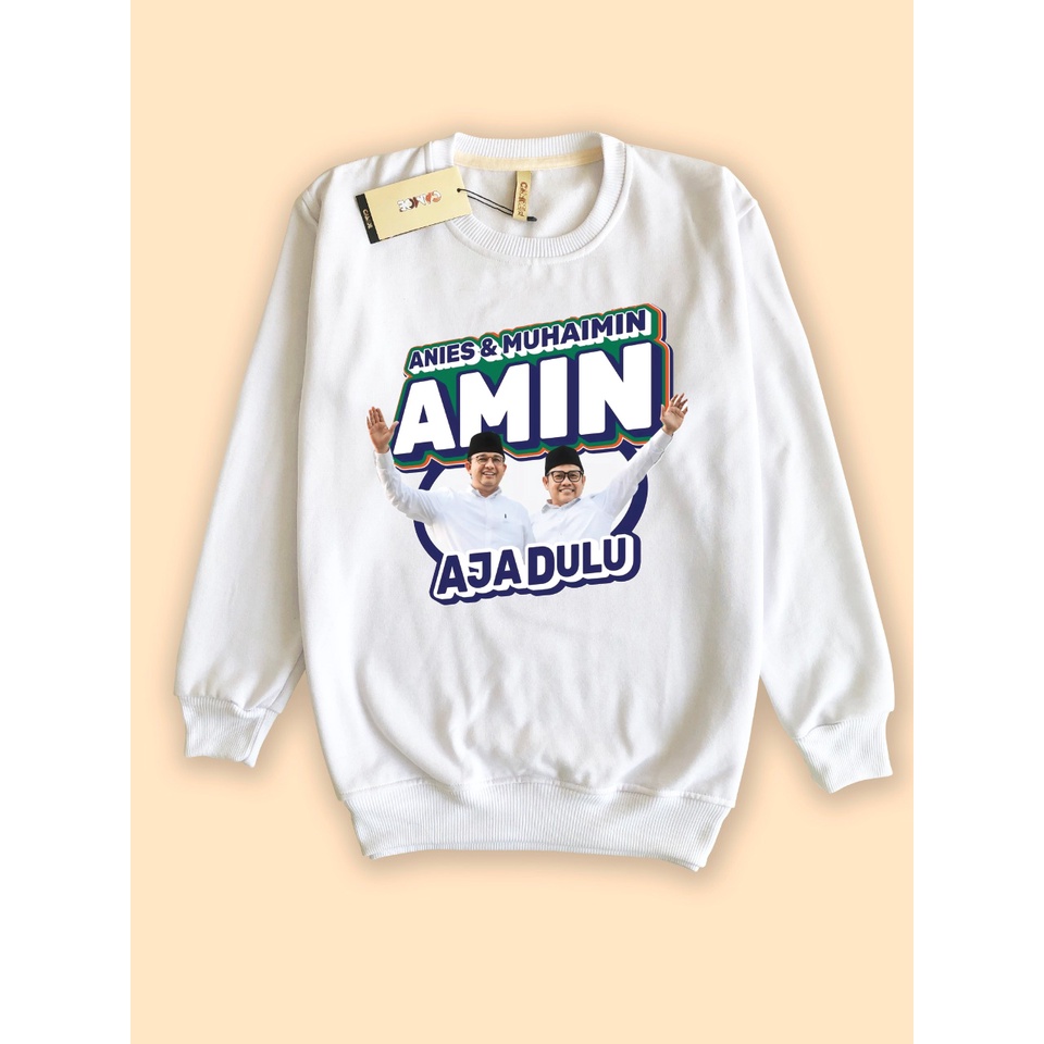 เสื้อสเวตเตอร์ คอกลม CAMOE Anies Muhaimin AMIN AMIN Just Come Together