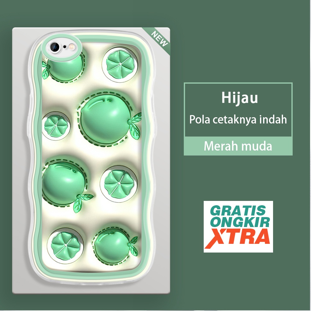 HIJAU HP Mater.case Apple iPhone 6 6S 7 8 11 PRO PLUS SE X XR XS MAX sofe เคสโทรศัพท์สีเขียวมะนาวรูป