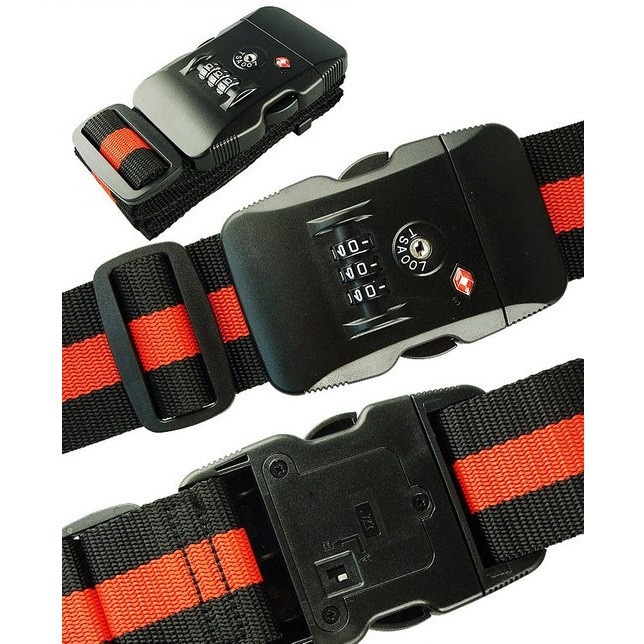 R3S Taffiguard Travel ล็อคกระเป๋าเดินทางเข็มขัด TSA Pin Padlock - Tsa-319 - สีดํา R3WS