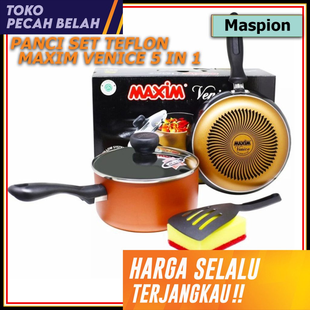 MAXIM VENICE 5 IN 1 TEFLON PAN SET - PAN - กระทะแยกทอด