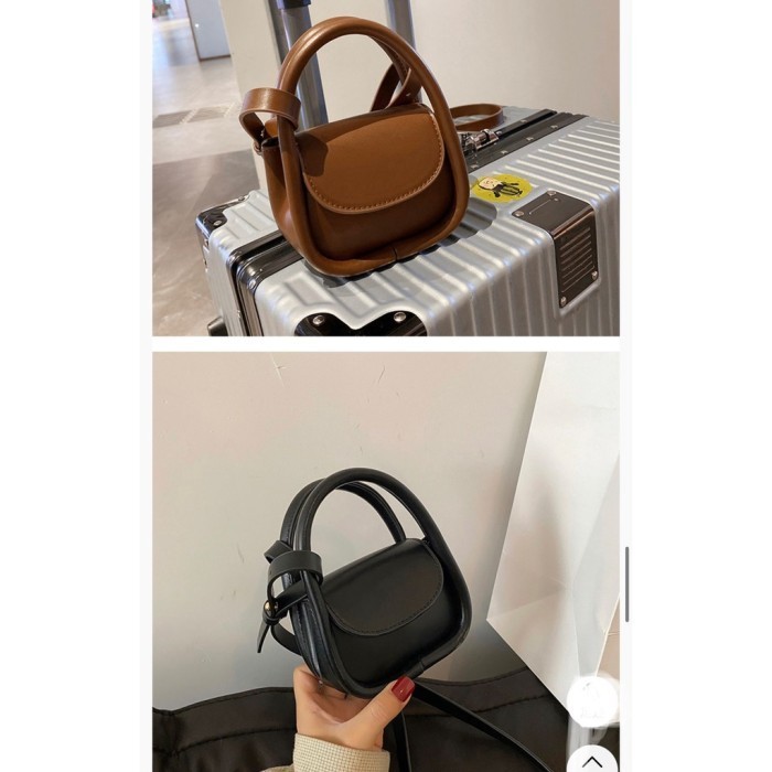 กระเป๋าสะพายหนังผู้หญิงกระเป๋าสะพายมินิอาน Messenger "TAS M5 - ล่าสุดอินเทรนด์ Elegant สีน้ําตาล M5 