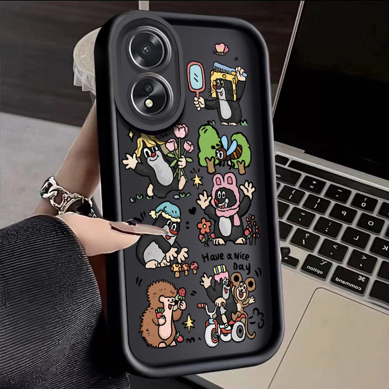 เคสโทรศัพท์สําหรับOPPO A18 A38 A17 A17K A16 A16s A16k A16e A15 A15s A35 A54s A2xกรณีHP Kesingปลอกนุ่
