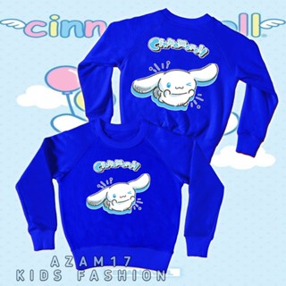 เสื้อกันหนาว คอกลม มีฮู้ด พิมพ์ลาย Cinnamoroll Sanrio น่ารัก สําหรับเด็กผู้ชาย และเด็กผู้หญิง