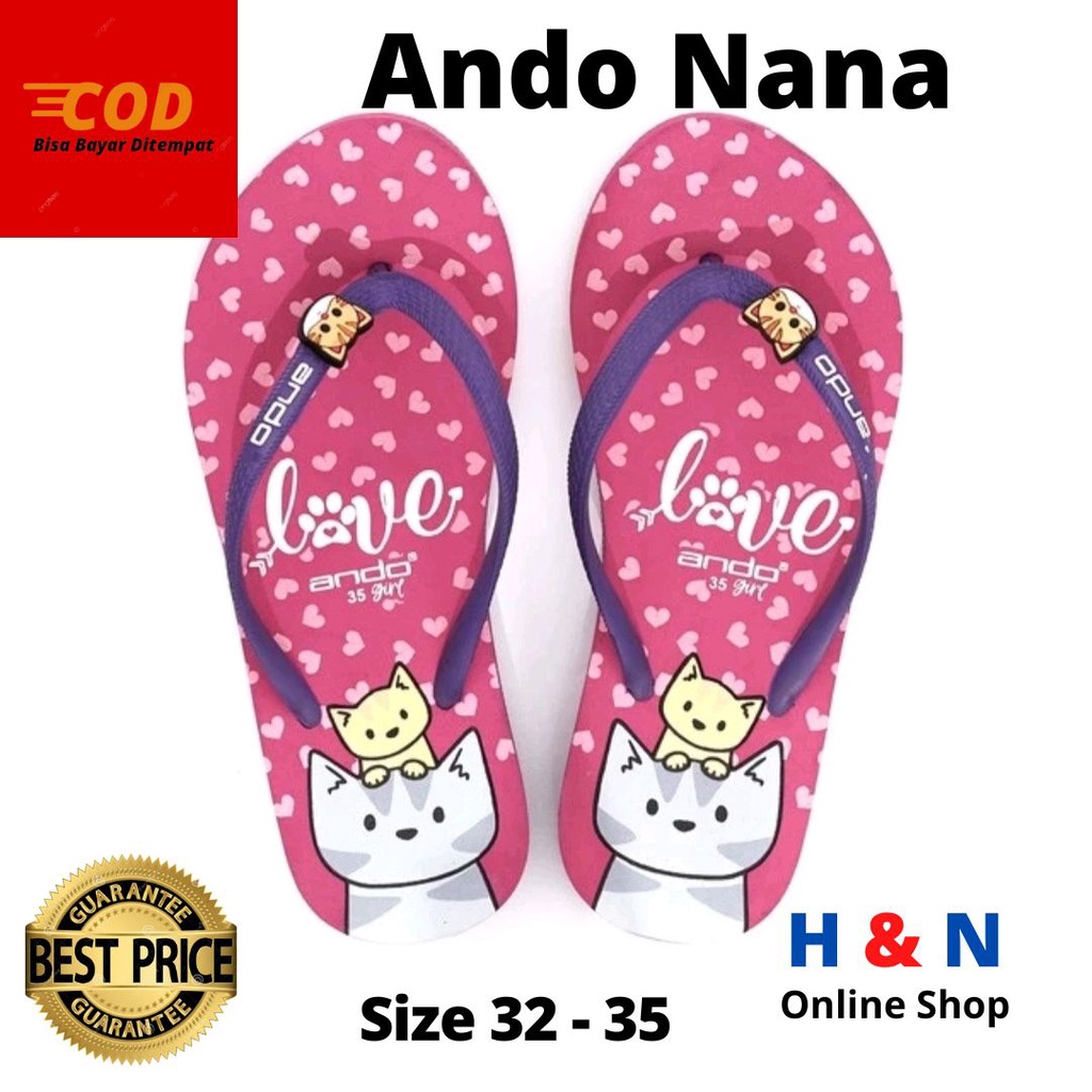 H &n Online Shop - รองเท ้ าแตะเด ็ กผู ้ หญิง ANDO NANA - Ready Size 32-35