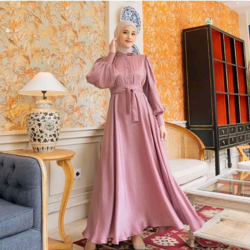 GAMIS SHIMMER SILK PREMIUM HANDARA LONG PLAIN DRESS สําหรับผู้หญิงล่าสุด 2023 PARTY DRESS MUSLIM TEE